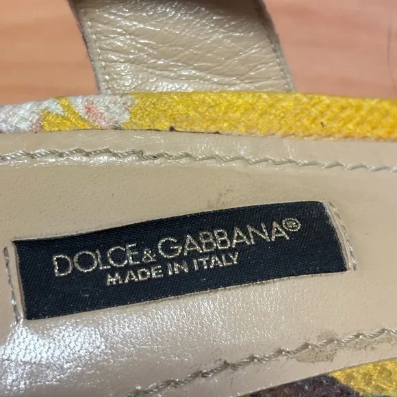 Dolce & Gabbana Yellow Floral Wedges - Picture 8 of 8